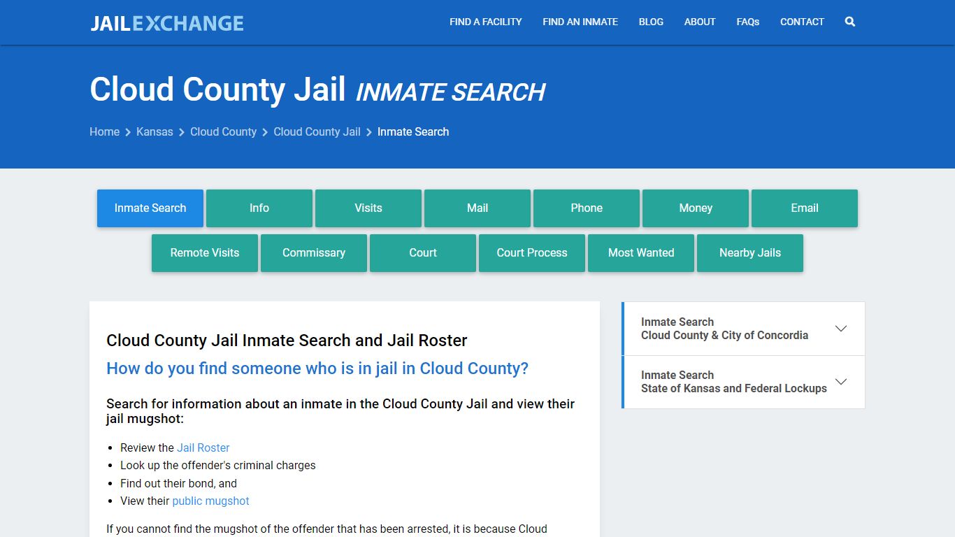 Inmate Search: Roster & Mugshots - Cloud County Jail, KS